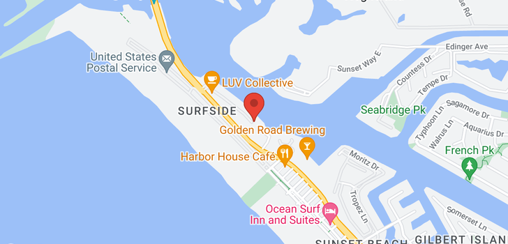 map of 16190 Mariner Huntington Beach, CA 92649